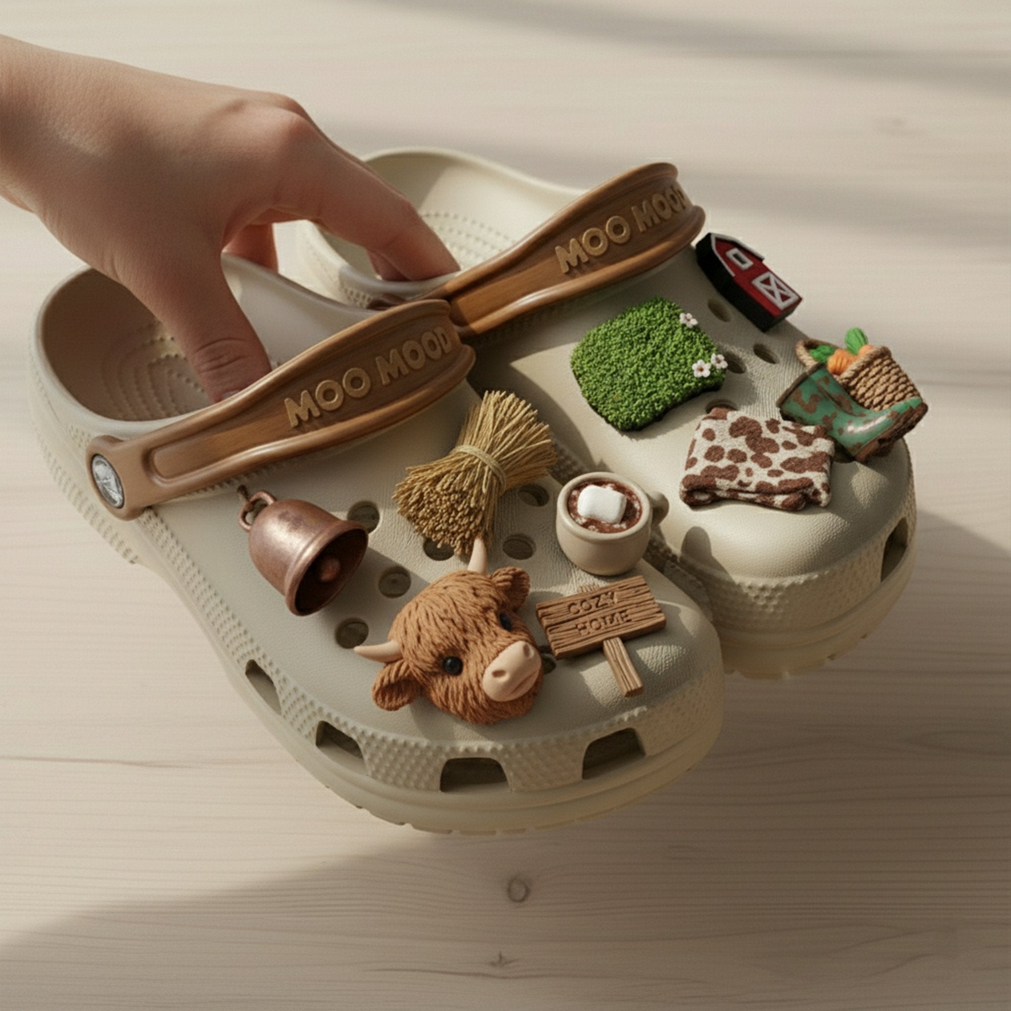 PREMIUM Highland Cow CLOGS WITH CHARMS LNTH