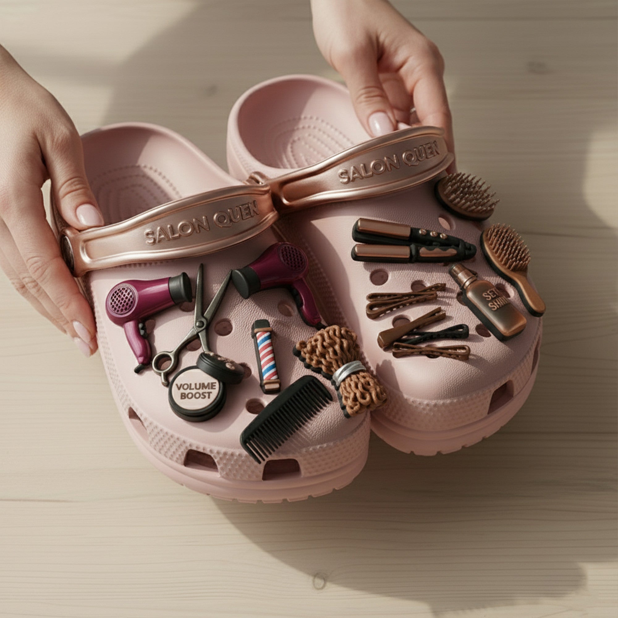 PREMIUM Hair Stylist CLOGS WITH CHARMS LNTH