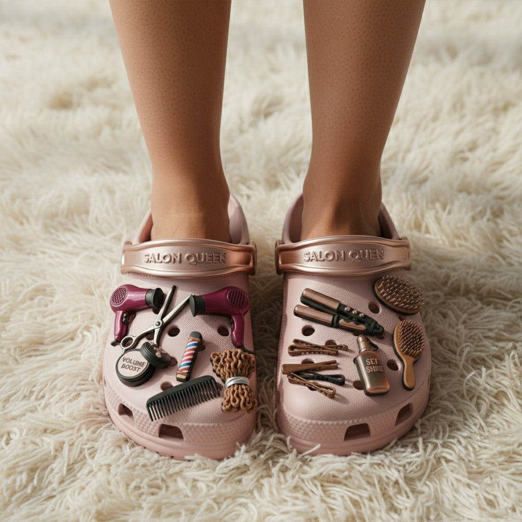 PREMIUM Hair Stylist CLOGS WITH CHARMS LNTH