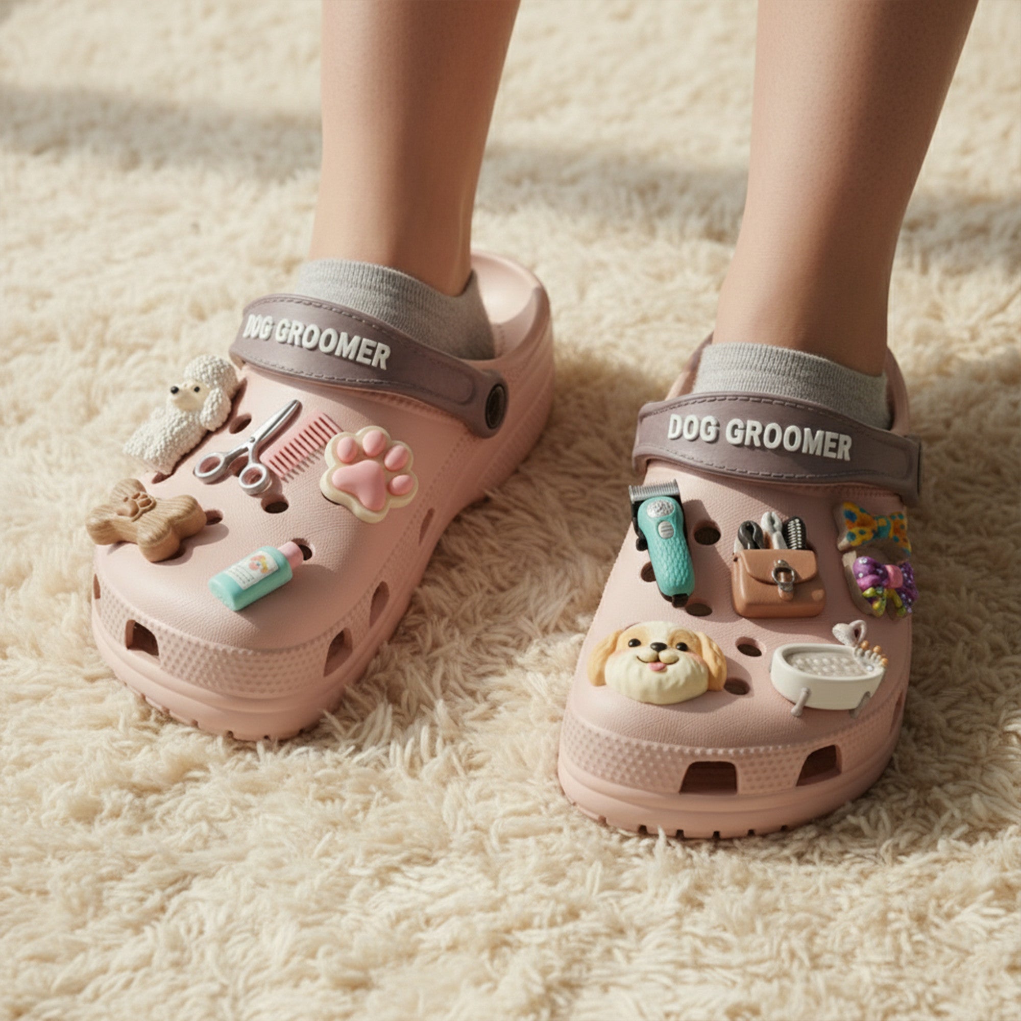 PREMIUM Dog groomers CLOGS WITH CHARMS LNTH