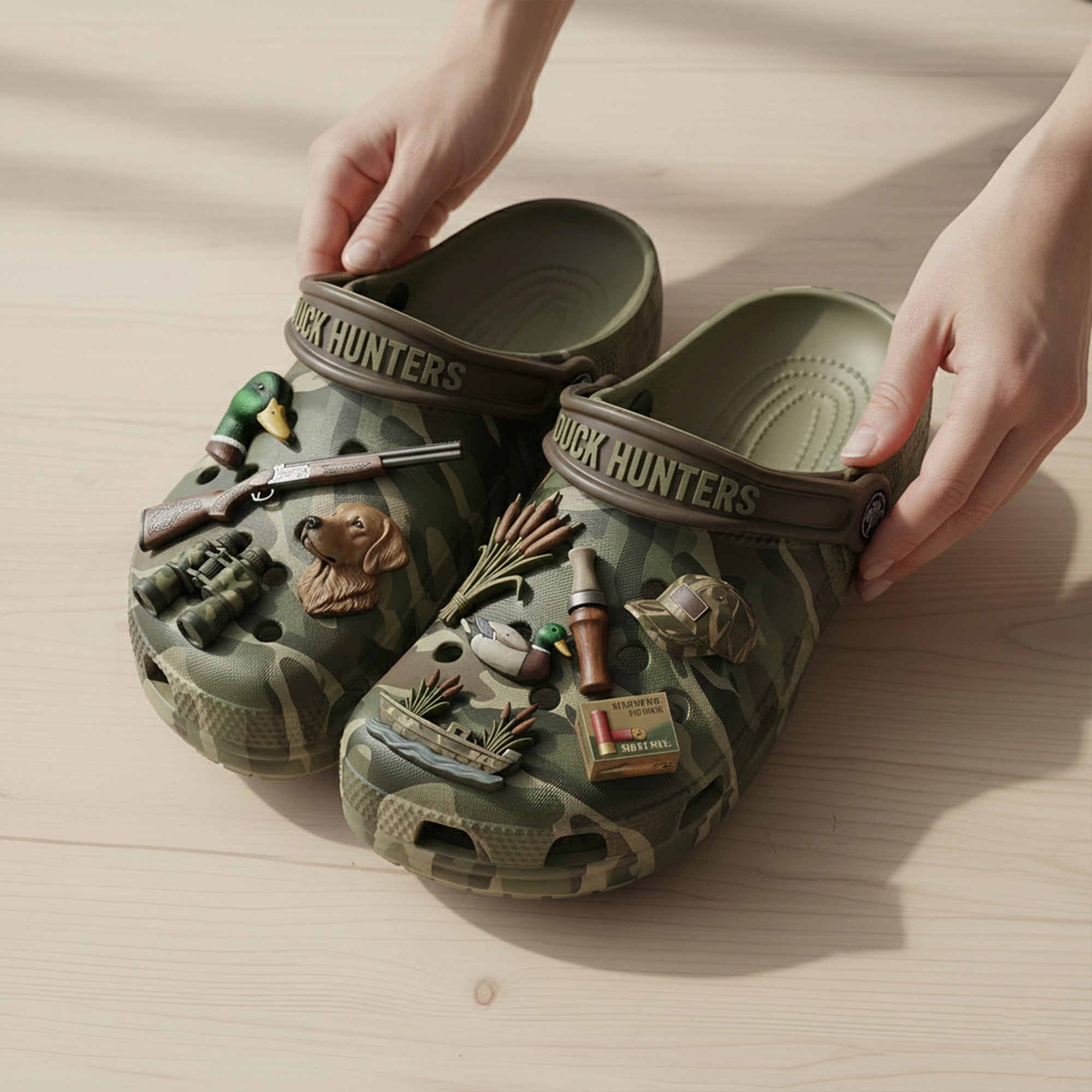 PREMIUM Duck Hunters CLOGS WITH CHARMS LNTH
