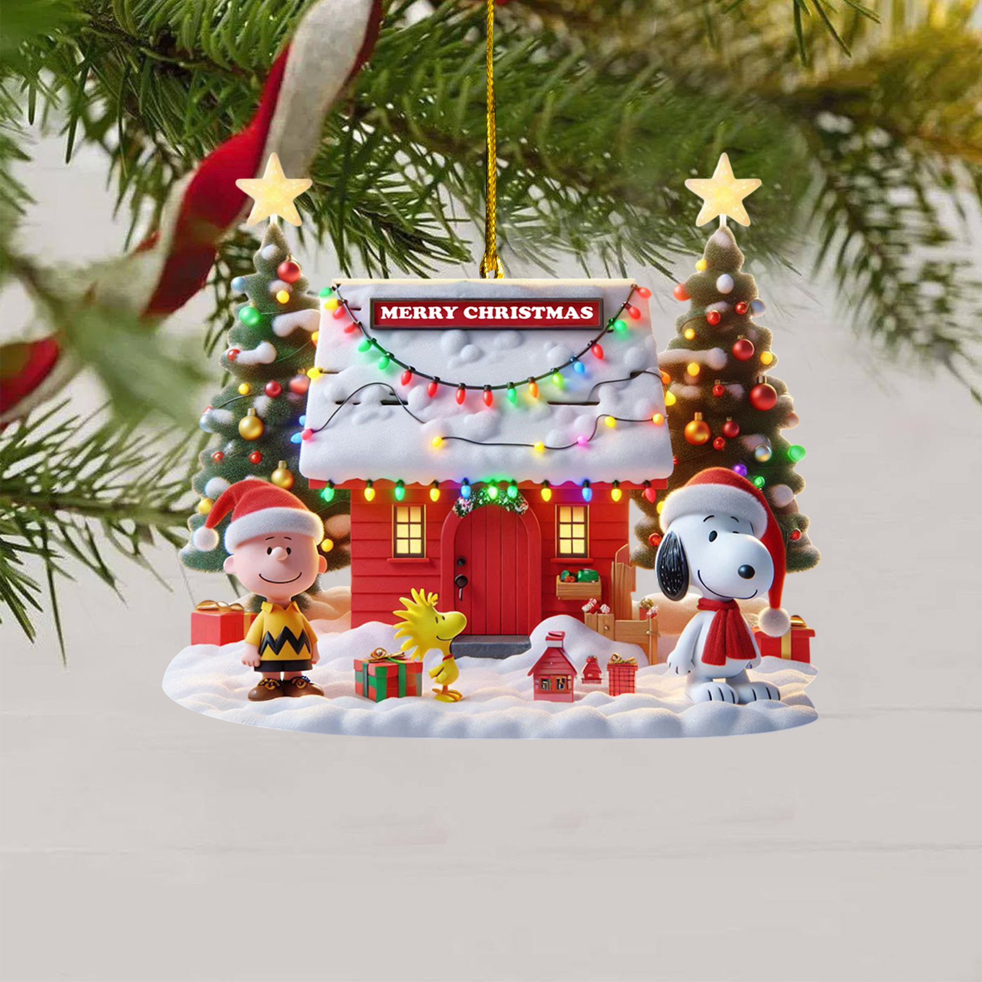 COMBO SNPY CHRISTMAS TREE TOPPER WITH ORNAMENT DAT