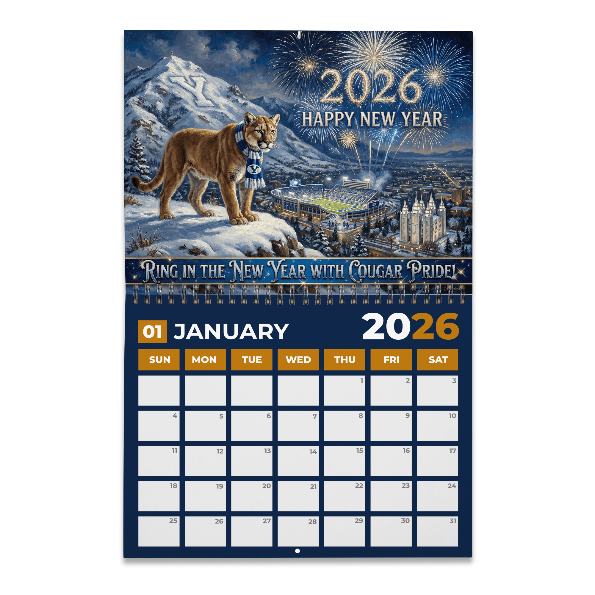 PREMIUM BYU 2026 CALENDAR LNTH